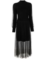 TWINSET robe en tulle à coupe mi-longue - Noir