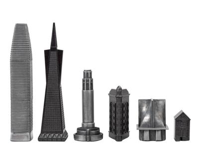 Skyline Premium Metalen Schaakstukken - San Francisco Editie