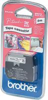 Brother M tape voor P-Touch 12 mm, gelamineerd, zwart op wit