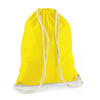 10x stuks sport gymtas geel met rijgkoord 46 x 37 cm van katoen