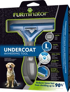 FURminator 8117940112600 huisdierborstel & -kam Zwart, Blauw Hond Hulpmiddel tegen verharen (deshedder)