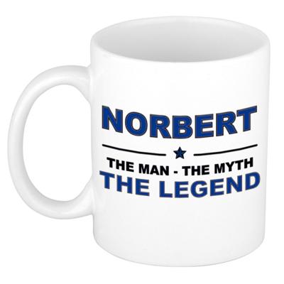 Nobert cadeau mok - man myth legend - naam koffiemok - 300 ml - collega - vaderdag