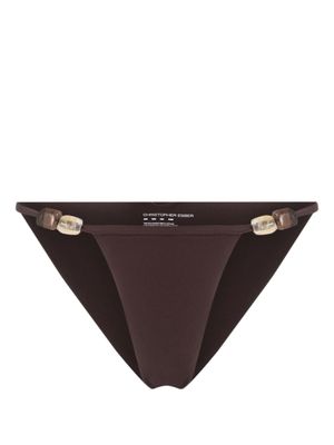 Christopher Esber bas de bikini à ornements en cristal - Marron