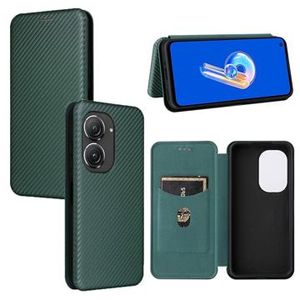 Asus Zenfone 9 Flip Case - Koolstofvezel - Groen