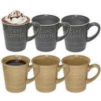 Secret de gourmet Koffiemokken - 6x stuks - 200 ml - kleuren gemixt