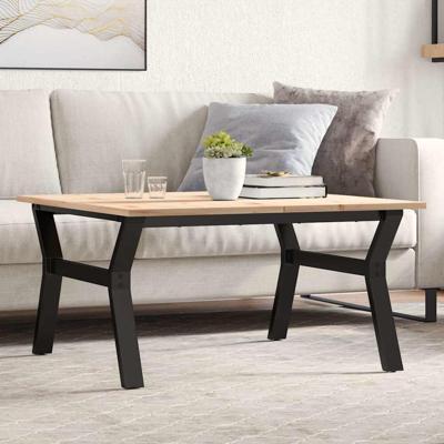Salontafel Y-frame 80x80x45 cm massief grenenhout en staal