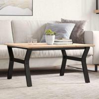 Salontafel Y-frame 80x80x45 cm massief grenenhout en staal