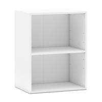 Boekenkast met 2 Open Vakken Opbergmeubel met 3 Niveaus en Verstelbare Plank met 5 Standen Houtnerf 42 x 29,5 x 53,5 cm Wit