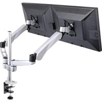 SpeaKa Professional SP-3947568 Flex Monitor-tafelbeugel 2-voudig 25,4 cm (10) - 68,6 cm (27) Zwart, Zilver In hoogte verstelbaar, Kantelbaar, Zwenkbaar, - thumbnail