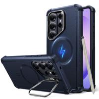 Galaxy S26 Ultra Cyber Tough Magnetic Case (Stash Stand) - Navy Blue