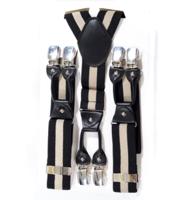 Banned Rockabilly Bretels Gestreept Zwart Beige Banned Rockabilly Bretels Gestreept Zwart Beige