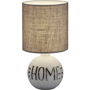 LED Tafellamp - Trion Ernami Home - E14 Fitting - Rond - Mat Grijs - Keramiek