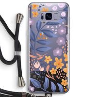 Flowers with blue leaves: Samsung Galaxy S8 Transparant Hoesje met koord