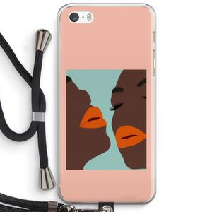 Orange lips: iPhone 5 / 5S / SE Transparant Hoesje met koord