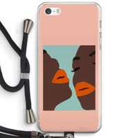Orange lips: iPhone 5 / 5S / SE Transparant Hoesje met koord