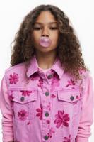 denim gilet bloemen - RED - 7/8