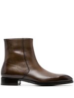 TOM FORD bottines en cuir poli - Marron