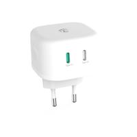 Nedis Oplader | 45 W | GaN | Snellaad functie | 2.25 / 3.0 A | Outputs: 2 | 2x USB-C™ | Automatische Voltage Selectie - WCGPD45W100WT