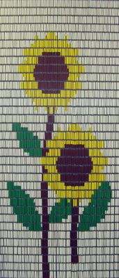 Sunarts kant en klaar vliegengordijn 90 x 210 Zonnebloemen creme - geel model 220