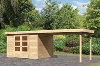 Woodfeeling | Tuinhuis Askola 5 met Overkapping 2,4 en Achterwand | Onbehandeld