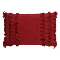 Dutch Decor - FARA - Sierkussen 40x60 cm - 100% katoen - met franjes - Merlot - rood - thumbnail