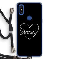 Friends heart black: Xiaomi Mi Mix 3 Transparant Hoesje met koord