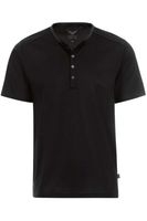 TRIGEMA Comfort Fit T-Shirt Henley kraag zwart, Effen