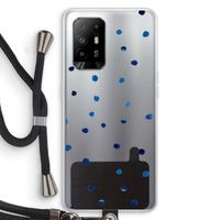 Blauwe stippen: Oppo A95 5G Transparant Hoesje met koord