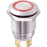 TRU COMPONENTS TC-8831256 LAS1-GQ-11E/R/12V Vandalismebestendige drukschakelaar 250 V/AC 5 A 1x uit/(aan) Moment Rood IP65 1 stuk(s)