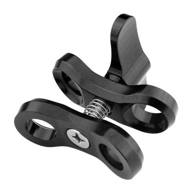 PULUZ Ball Clamp close hole duiken camera beugel CNC aluminium voorjaar zaklamp klem voor duiken onderwater fotografie systeem (zwart)