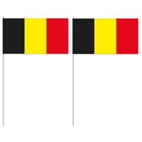 Zwaaivlaggetjes Belgie - 12 x 24 cm - handvlaggetjes - versiering - feestartikelen