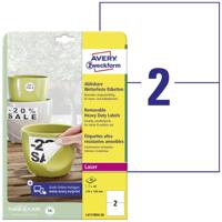 Avery-Zweckform L4717REV-20 210 x 148 mm Polyester folie Wit 40 stuk(s) Weer verwijderbaar Folie-etiketten
