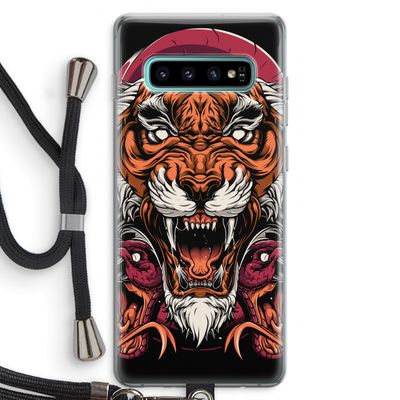 Tiger and Rattlesnakes: Samsung Galaxy S10 Plus Transparant Hoesje met koord