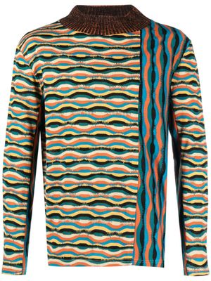 Andersson Bell pull à motif zig-zag - Bleu