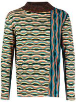Andersson Bell pull à motif zig-zag - Bleu