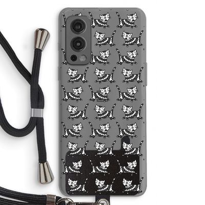 Zwarte poes: OnePlus Nord 2 5G Transparant Hoesje met koord
