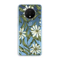Wit bloemenpatroon: OnePlus 7T Transparant Hoesje