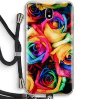 Neon bloemen: Samsung Galaxy J7 (2017) Transparant Hoesje met koord