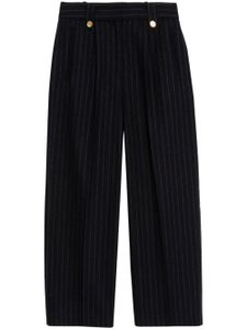 3.1 Phillip Lim pinstripe-print knitted cropped trousers - Noir