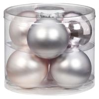 Grote kerstballen - 6x st - oudroze - D10 cm - glas - kerstversiering