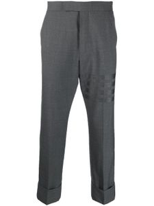 Thom Browne pantalon court en laine à rayures - Gris