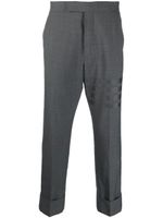 Thom Browne pantalon court en laine à rayures - Gris - thumbnail