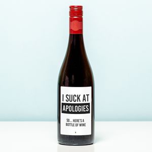 Wijnfles I Suck At Apologies - Rood (Merlot)