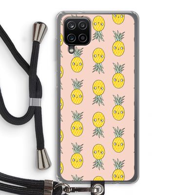 Ananas: Samsung Galaxy A12 Transparant Hoesje met koord