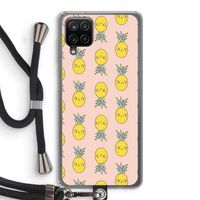 Ananas: Samsung Galaxy A12 Transparant Hoesje met koord