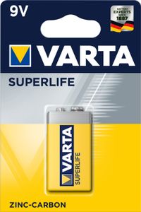 Varta Superlife 9V. Zink-Carbon. per stuk. (hangverpakking)