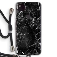 Zwart Marmer 2: Pixel 4a 5G Transparant Hoesje met koord