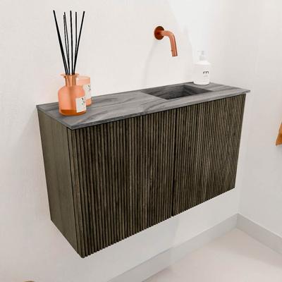 Toiletmeubel Mondiaz Joya Dlux | 70 cm | Meubelkleur Shadow | Faye wastafel Sombra Wasbak Rechts | Zonder kraangat(en)