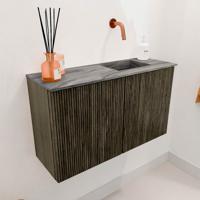 Toiletmeubel Mondiaz Joya Dlux | 70 cm | Meubelkleur Shadow | Faye wastafel Sombra Wasbak Rechts | Zonder kraangat(en)