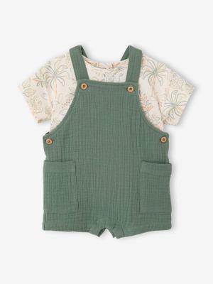 Babyset T-shirt salopet babyjongen saliegroen